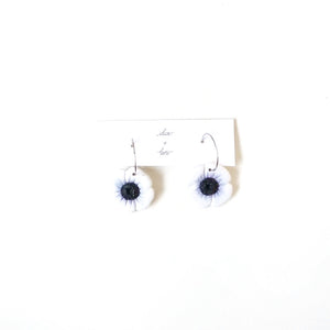Purple Flower Hoop Earrings by Dax + Leni