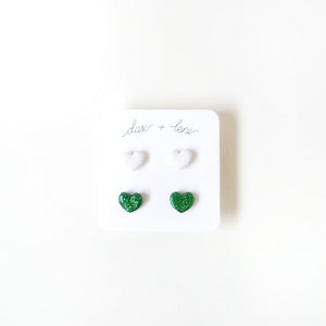 Green + White 2-pack Stud Earrings by Dax + Leni