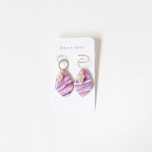 Purple + Sparkle Dangle Earrings by Dax + Leni
