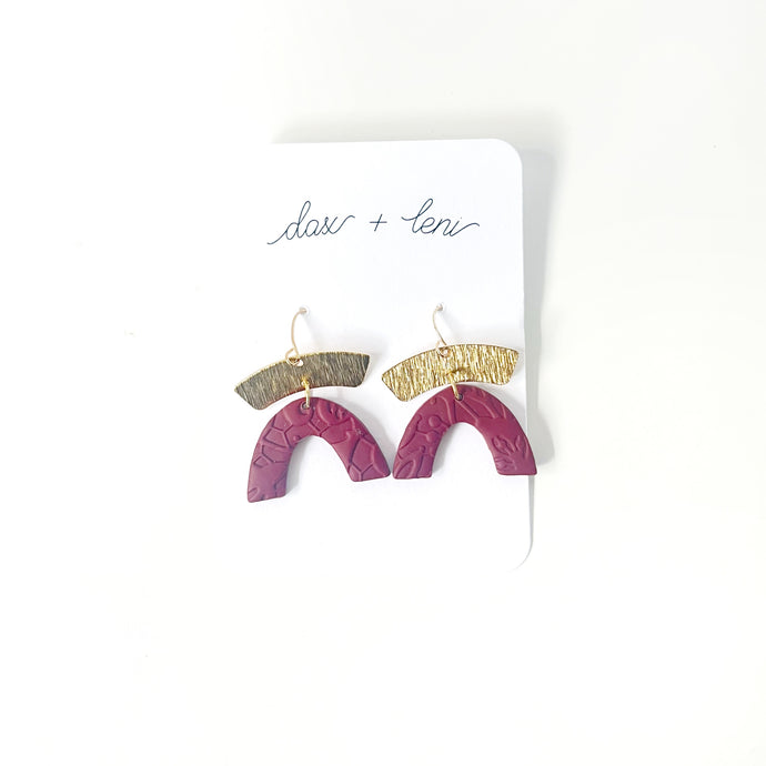 Red Arch Earrings by Dax + Leni