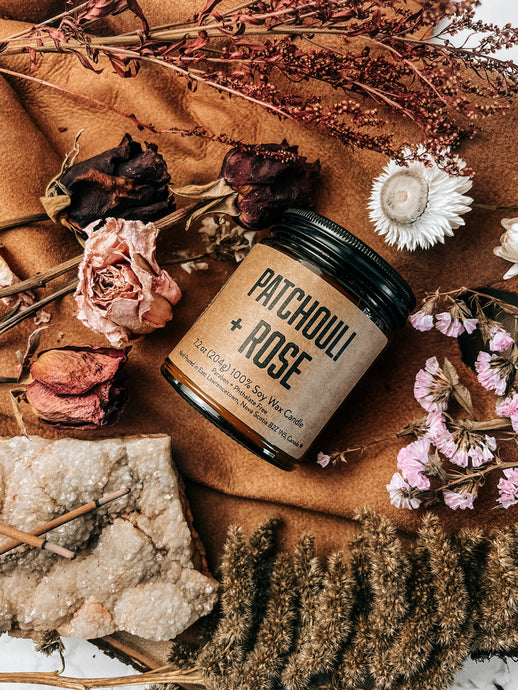 PATCHOULI + ROSE  Soy Candle by Lawrencetown Candle Co.