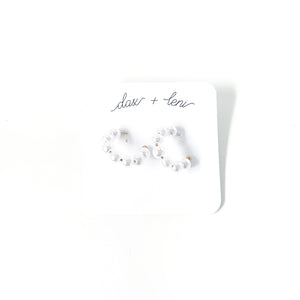 Pearl Hoop Earrings by Dax + Leni