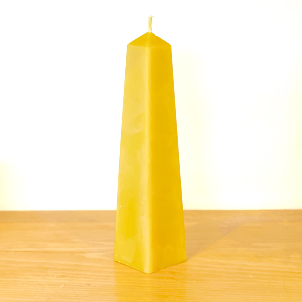 Obelisk beeswax candle by Sunny Acres Farm