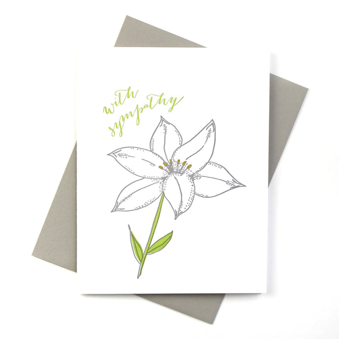 With Sympathy Lily Card by Inkwell Originals