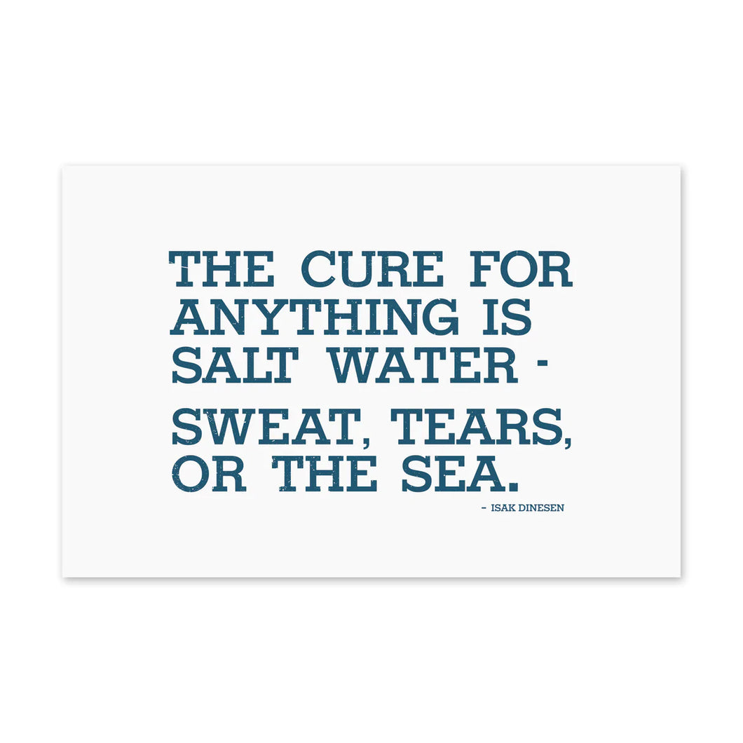 Salt Water Quote Postcard by Inkwell Originals