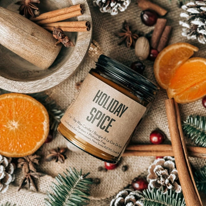 HOLIDAY SPICE Soy Candle by Lawrencetown Candle Co.