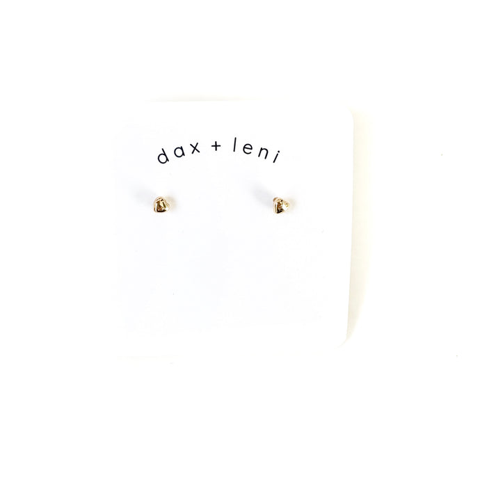 Gold Mini Heart Stud Earrings by Dax + Leni