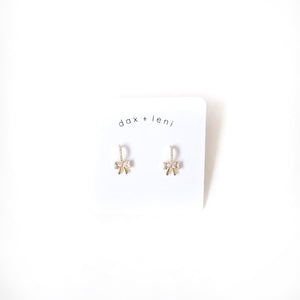 Gold Bow Dangle Earrings by Dax + Leni