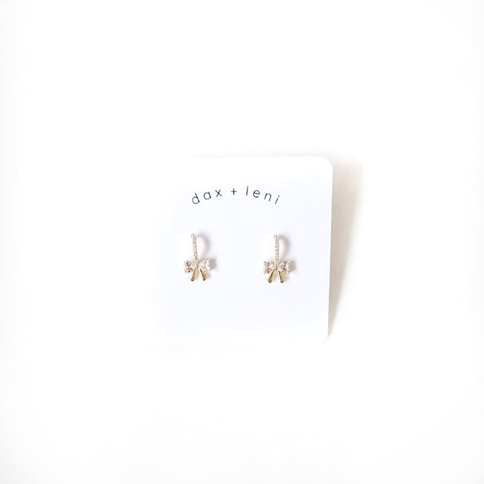Gold Bow Dangle Earrings by Dax + Leni