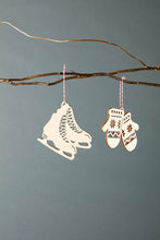 Skates and Mitts Wooden Ornaments