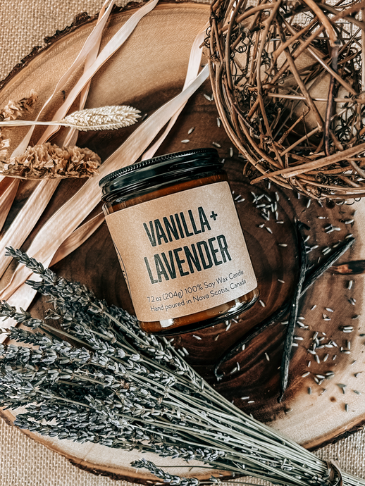 VANILLA + LAVENDER Soy Candle by Lawrencetown Candle Co.