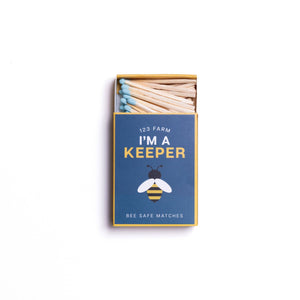 "I'm a Keeper" Bee Matches – Boxed Set, 40 Safety Matches by 123 Farm