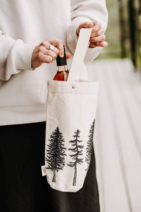 Wine Tote / Trees / Gift Bag by Your Green Kitchen