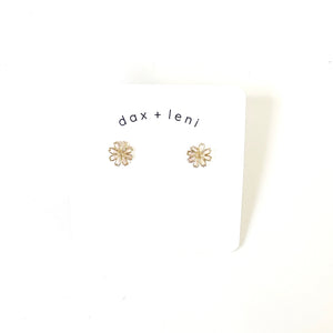 Gold Sunflower Stud Earrings by Dax + Leni