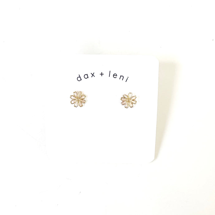 Gold Sunflower Stud Earrings by Dax + Leni