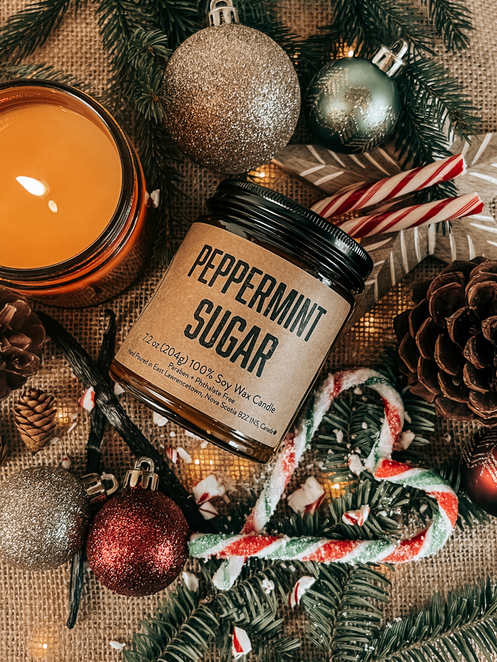 PEPPERMINT + SUGAR Soy Candle by Lawrencetown Candle Co.