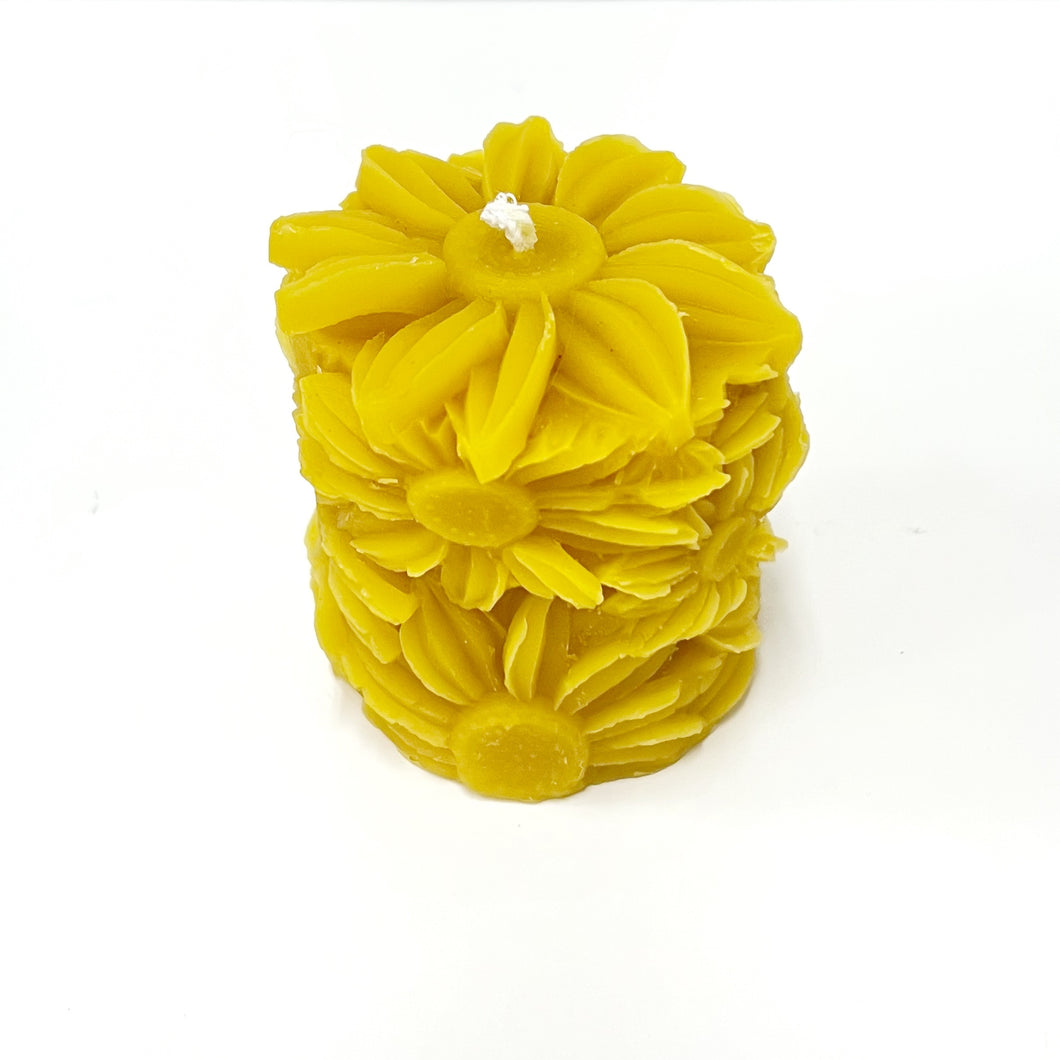 Sunflower Beeswax Candle by Burnside Bees