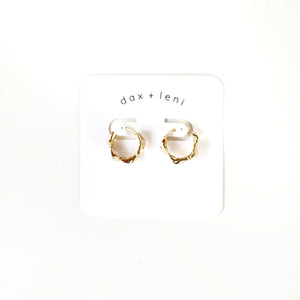 Gold Wavy Hoop Earrings by Dax + Leni