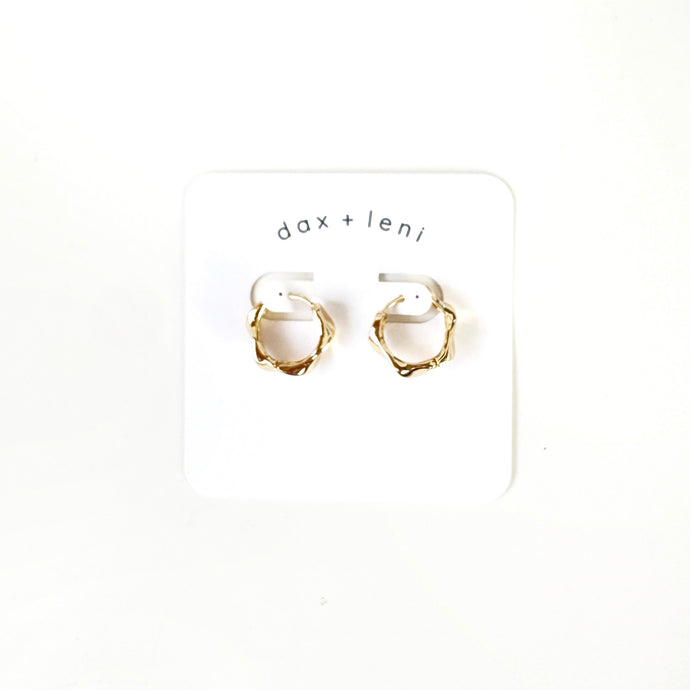 Gold Wavy Hoop Earrings by Dax + Leni