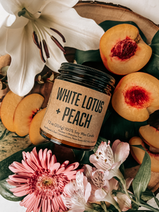 WHITE LOTUS PEACH Soy Candle by Lawrencetown Candle Co.