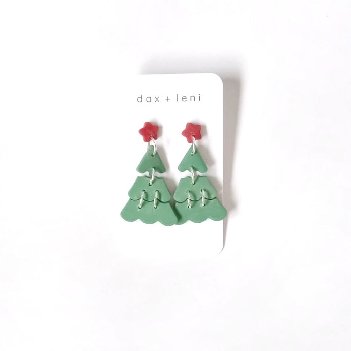 Christmas Tree Dangle Earrings by Dax + Leni