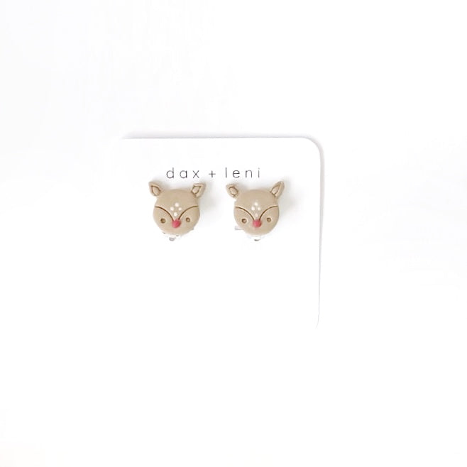 Reindeer Clip On Earrings by Dax + Leni