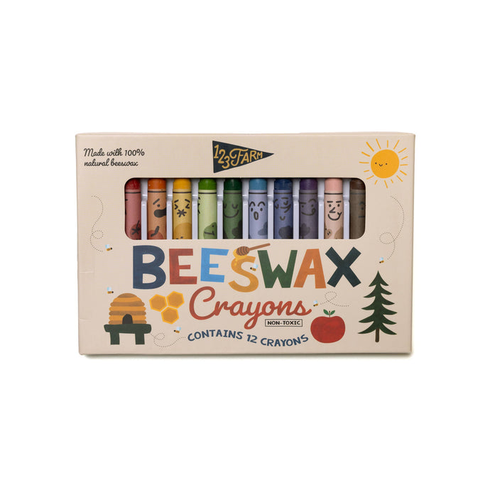 12 Beeswax Crayons – Non-Toxic, Kid-Friendly Design by 123 Farm