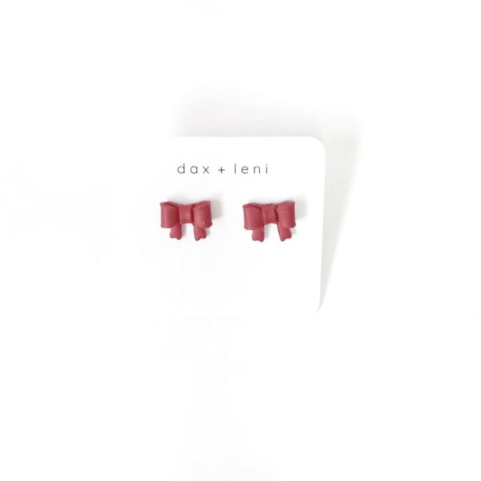 Red Bow Stud Earrings by Dax + Leni