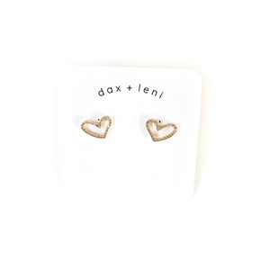 Gold Heart Stud Earrings by Dax + Leni