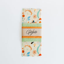 Reuseable Beeswax Food Wraps - Pollinators Set of 3 by Goldilocks Goods