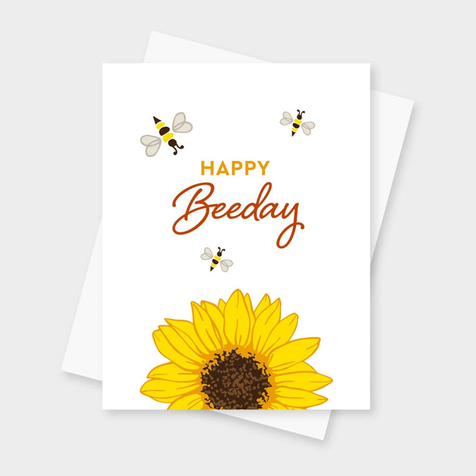 Happy Beeday Sunflower DP Card by Inkwell Originals