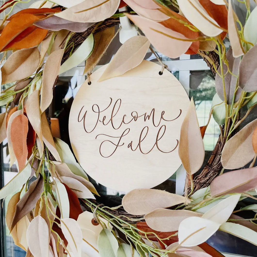 Welcome Fall Wreath Sign by Samantha Ann & Co