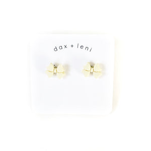 Gold Bow Stud Earrings by Dax + Leni