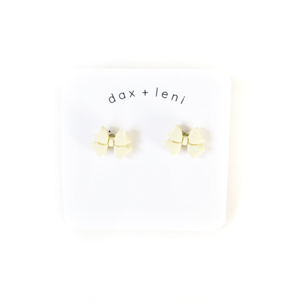 Gold Bow Stud Earrings by Dax + Leni