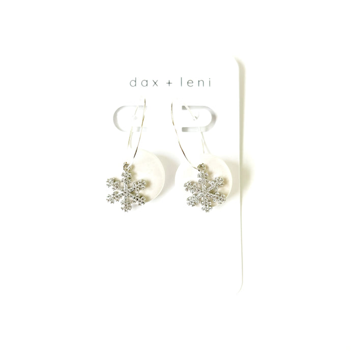 Silver Snowflake Hoop Earrings by Dax + Leni