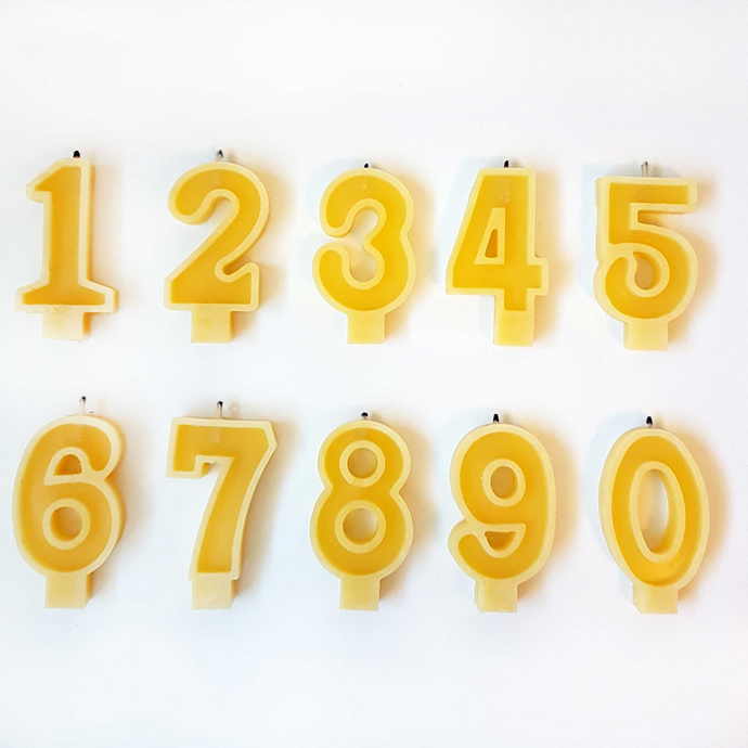 Number Beeswax Birthday Candle - Cake Topper by EastVan Bees