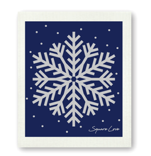 Silver Snowflake Swedish Dishcloth by Square Love