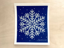 Silver Snowflake Swedish Dishcloth by Square Love