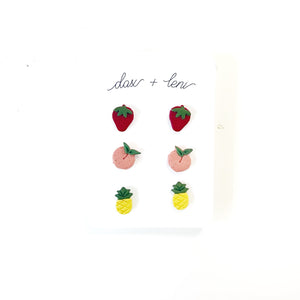 Fruit Themed Stud Earrings (package of 6) by Dax + Leni