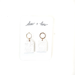 Small White Lace + Gold Earrings by Dax + Leni