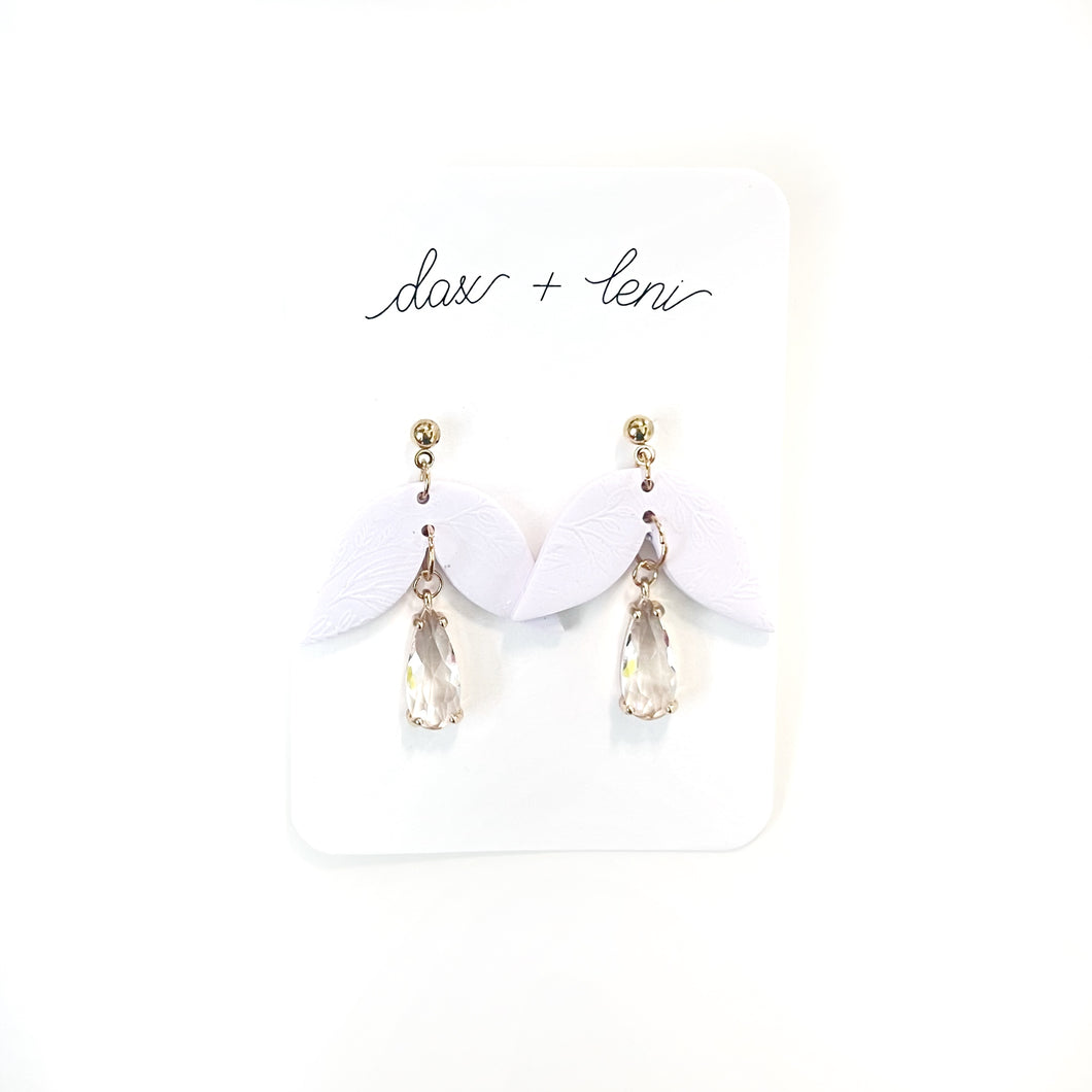 Lilac Dangle with Diamond Shape Earrings by Dax + Leni
