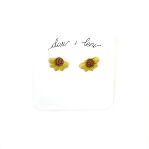 Yellow Sunflower Stud Earrings by Dax + Leni