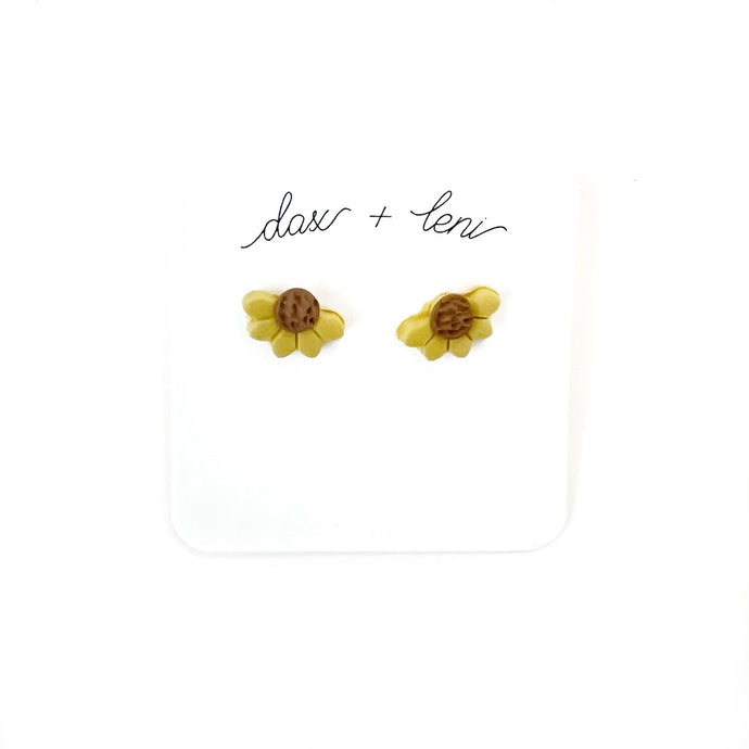 Yellow Sunflower Stud Earrings by Dax + Leni