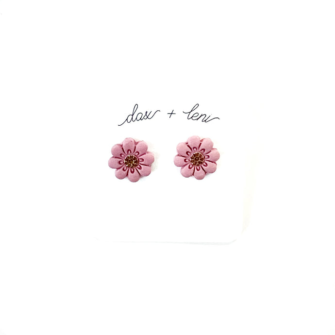 Pink Flower Stud Earrings by Dax + Leni