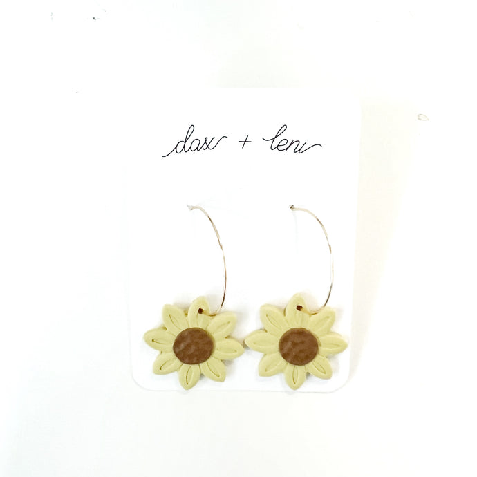 Yellow Sunflower Hoop Earrings by Dax + Leni