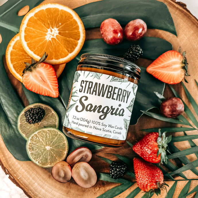 STRAWBERRY SANGRIA Soy Candle by Lawrencetown Candle Co.