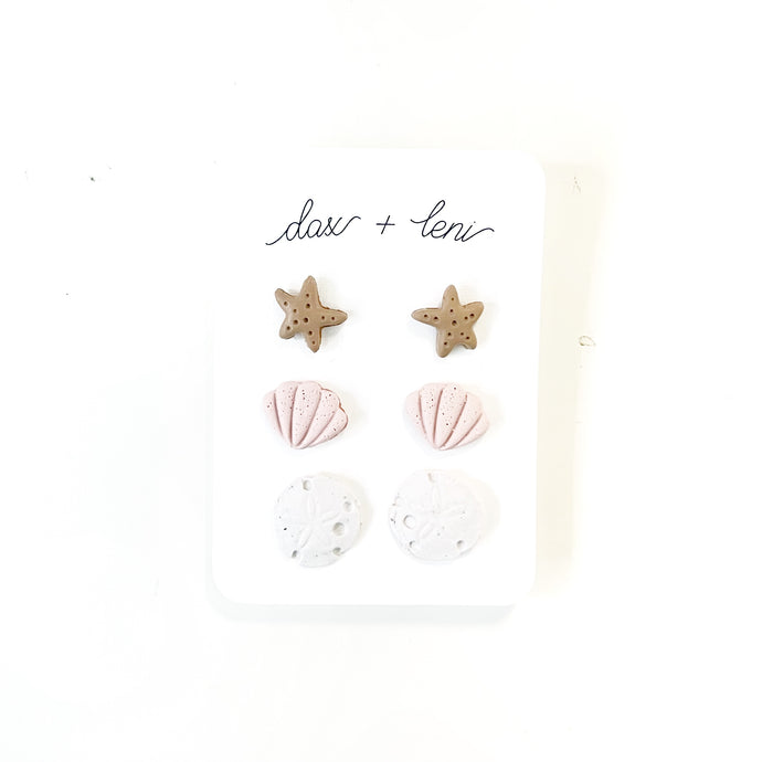 Beach Themed Stud Earrings (package of 6) by Dax + Leni