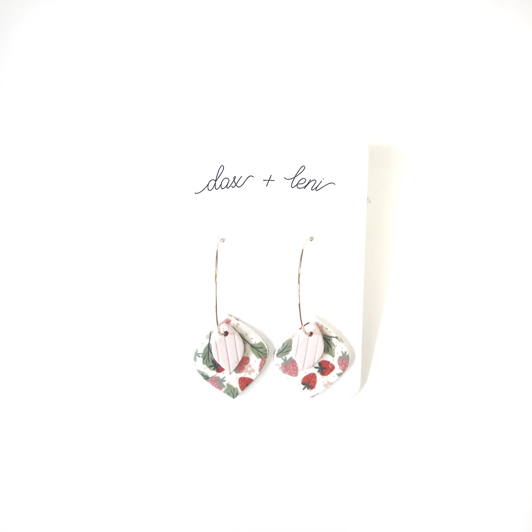 Strawberry + Pink Earrings by Dax + Leni