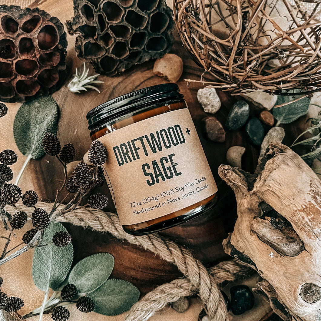 DRIFTWOOD + SAGE Soy Candle by Lawrencetown Candle Co.