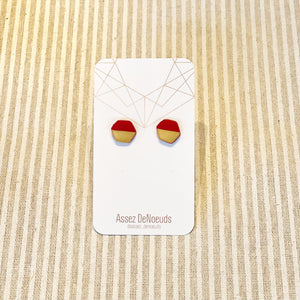 Hexagon Stud Earrings by Assez DeNoeuds